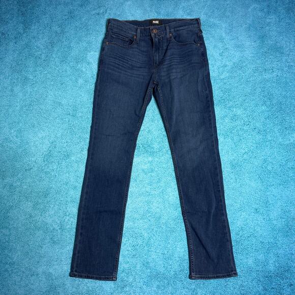 Paige Jeans Men’s Size 31 Blue Federal Slim Straight Dark Wash Stretch Denim - Picture 1 of 15